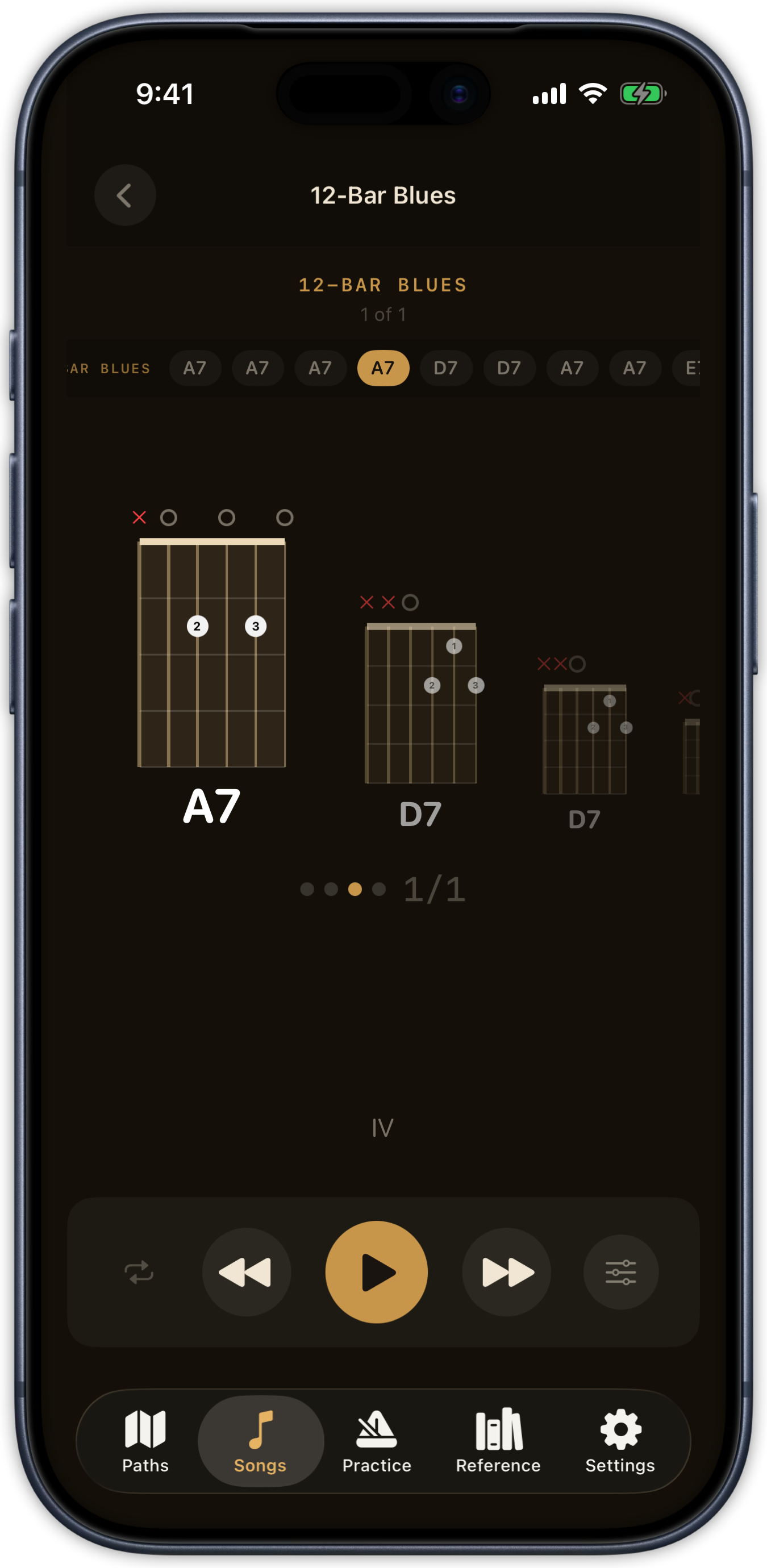 Timber & Tone on iPhone &mdash; Songs view